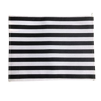 Jogo Americano Retangular Listra Preto e Branco