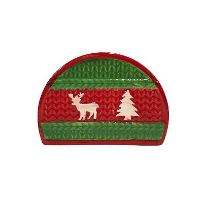 Porta Guardanapo Verde e Vermelho Natal
