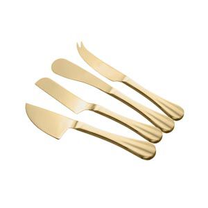 Conjunto de 4 Facas Para Queijo Positano Dourada