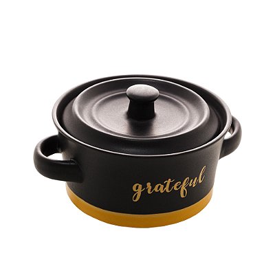 Mini Caçarola Preta Matte 16cm - Grateful Amarelo