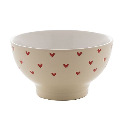 Bowl de Cerâmica Estampa de Coração Branco