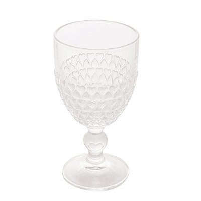 Taça de Cristal Bolinha de Coração 330ml - Transparente