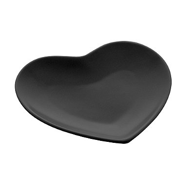 Prato de Coração Médio 19cm - Preto