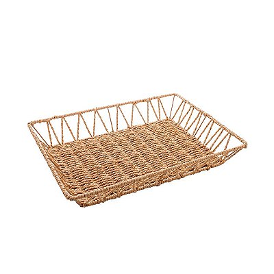 Bandeja Corda Trançada Retangular 38x28cm