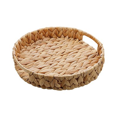 Bandeja em Fibra Natural Trançada Redonda 28cm - Lyor