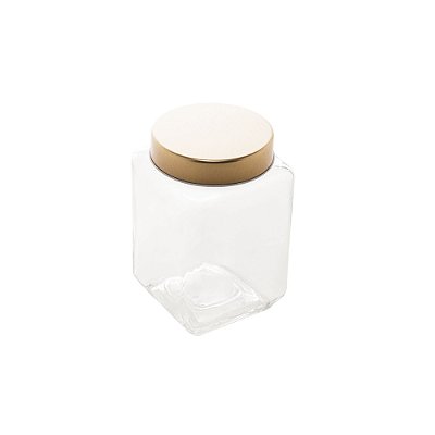Pote de Vidro com Tampa de Metal 750ml - Dourado