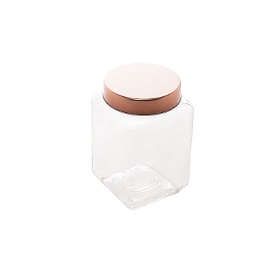 Pote de Vidro com Tampa de Metal 750ml - Rose Gold
