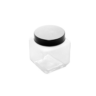 Pote de Vidro com Tampa de Metal 500ml - Preto