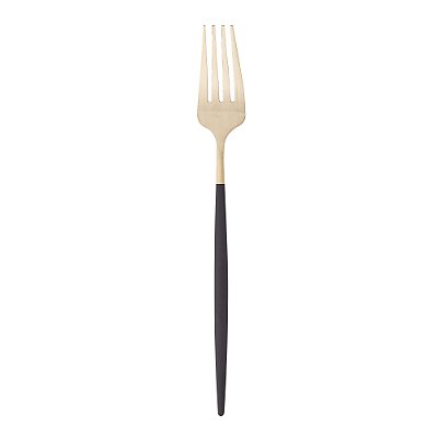 Garfo para Mesa em Aço Inox Opera 22cm - Champanhe Dourado e Preto