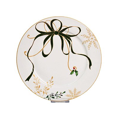 Prato de Sobremesa Fita Natalina 19cm