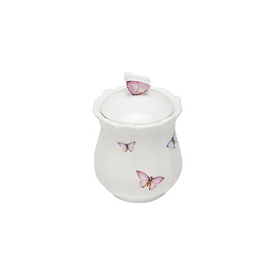 Pote de Porcelana com Tampa Borboletas 350ml