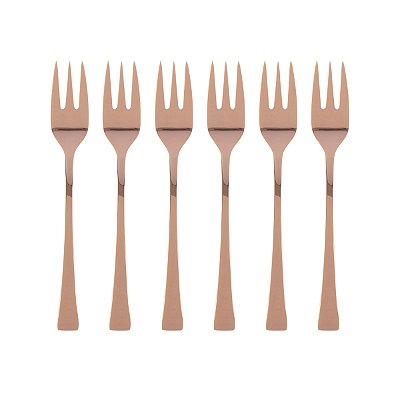 Conjunto De 6 Garfos Para Bolo Em Aço Inox Berna - Rose