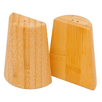 Conjunto de Saleiro e Pimenteiro em Bambu para Mesa