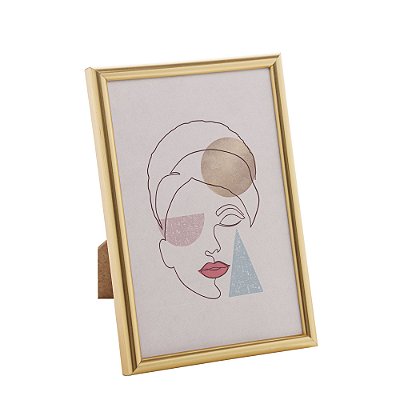 Porta Retrato Dourado de Plástico 15x20cm