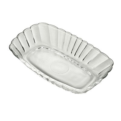 Travessa de Vidro Pequena Retangular Waves 15,5x10x3cm