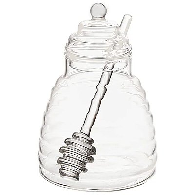 Meleira De Vidro Borossilicato com Tampa e Pegador Colmeia 300ml