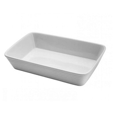 Refratário de Porcelana Linea Branco 20x15x5cm