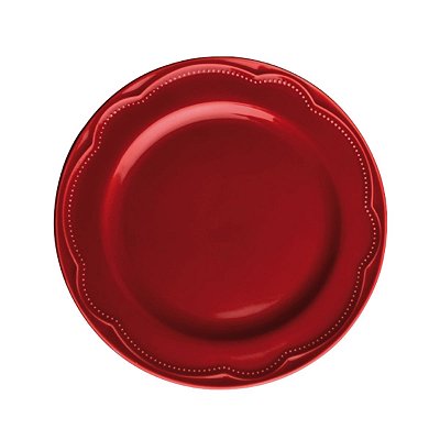 Prato de Sobremesa de Porcelana Cottage - Vermelho