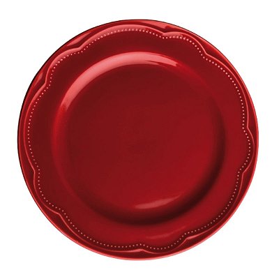 Prato Raso de Porcelana Cottage - Vermelho