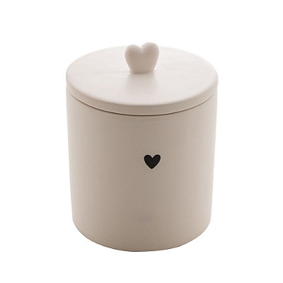Pote de Cerâmica Heart Coração Branco 10x10x12cm