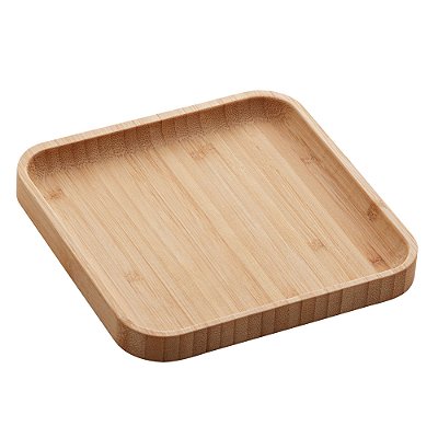 Bandeja Petisqueira Quadrada De Bambu Square 17x17x1,5cm