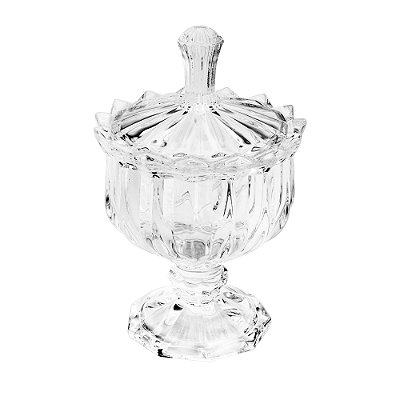Potiche Decorativo com Pé de Cristal Mali 9,5x14,5cm