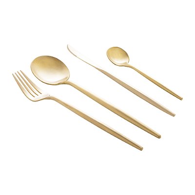 Faqueiro 24 Peças de Aço Inox Kyoto - Champanhe Fosco