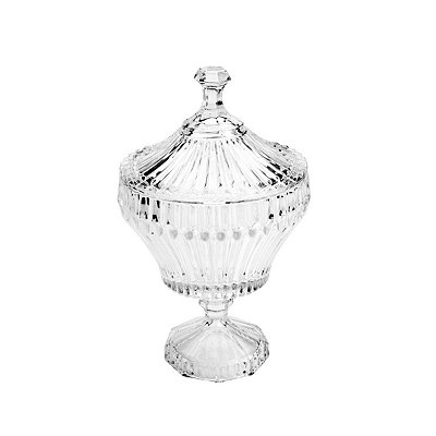 Potiche Decorativo com Pé de Cristal Renaissance 20x11,5cm