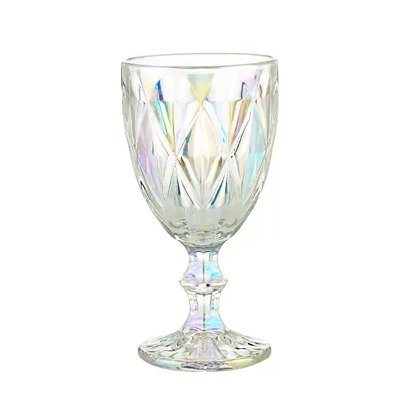 Taça de Vidro Diamond 325ml - Rainbow Metalizada