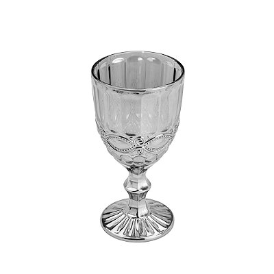 Taça de Vidro Libélula 325ml - Cinza Metalizado