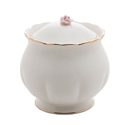 Açucareiro de Porcelana Flower Rosa 300ml - Wolff