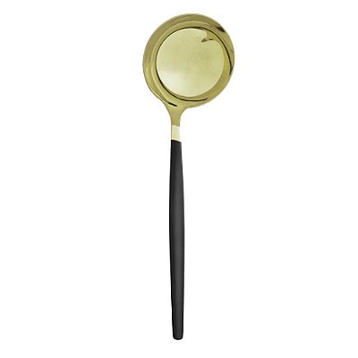 Concha em Aço Inox Opera 24cm - Champanhe Dourado e Preto