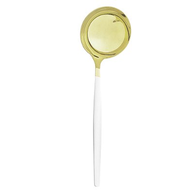 Concha em Aço Inox Opera 24cm - Champanhe Dourado e Branca
