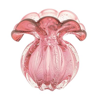 Vaso Decorativo Em Vidro Italy Murano 10x11cm Rosa