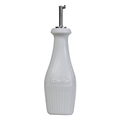 Galheteiro para Azeite em Porcelana Assar e Servir Branco