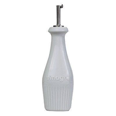 Galheteiro para Vinagre em Porcelana Assar e Servir Branco