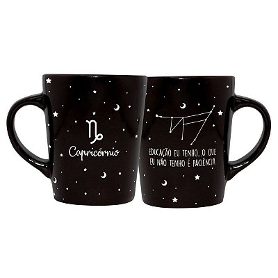 Caneca de Cerâmica Signos Preta 270ml Capricórnio