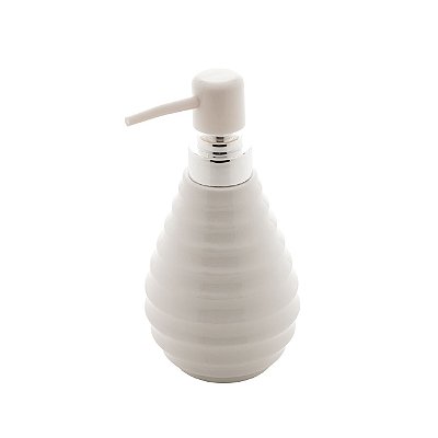 Dispenser Porta Sabonete de Cerâmica 300ml Branco