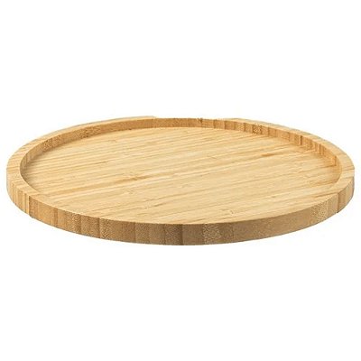 Organizador Giratório Baixo de Bambu Natural 25cm