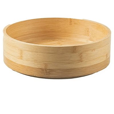 Organizador Giratório Alto de Bambu Natural 25cm