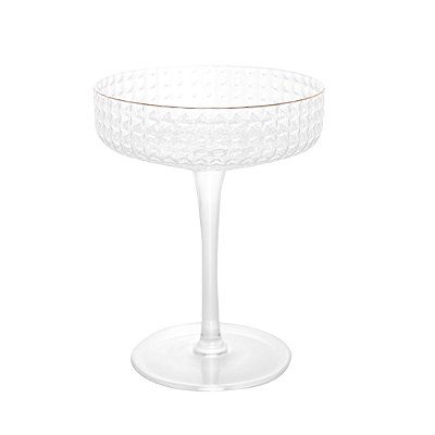 Taça Coupe De Vidro Spike Com Borda Dourada 200ml