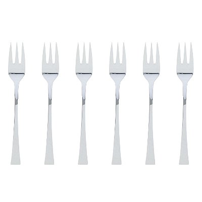 Conjunto De 6 Garfos Para Bolo Em Aço Inox Berna