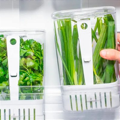 Organizador De Temperos Frescos Clear 2,3L Com Tampa 22cm