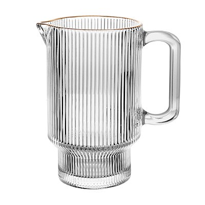 Jarra De Água Cristal De Chumbo Com Fio Dourado Lines 900ml