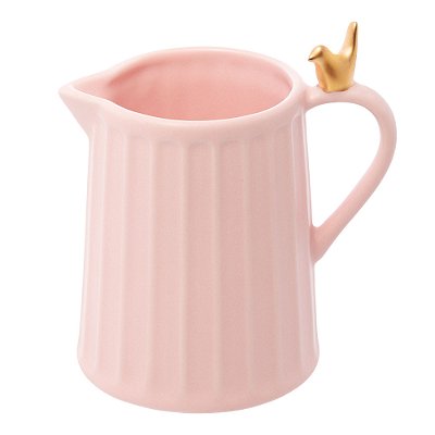 Leiteira de Cerâmica Pequena Colibri Pássaro 200ml Rosa