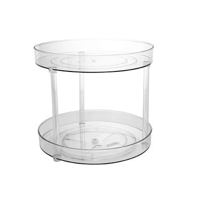 Organizador Giratório 2 Andares Transparente 23,5cm