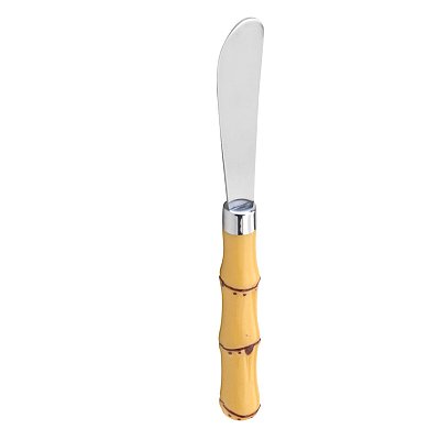 Espátula de Aço Inox com Cabo Plástico Bambu Natural 16cm