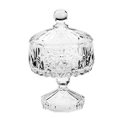 Bomboniere Potiche Decorativo Cristal com Pé Louise 23x14cm