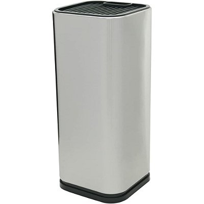 Porta Facas Cepo Aço Inox Bancada Suporte 12 Espaços 23x10cm