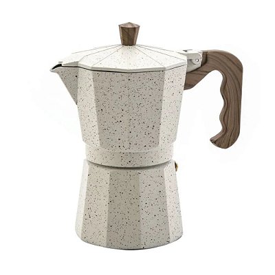 Cafeteira Italiana Vanilla 6 Cafés Em Aluminio 300ml Marmol